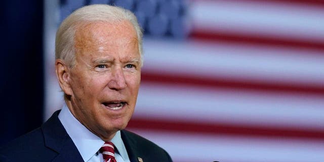 Biden speaks before participating in a roundtable discussion with veterans, Tuesday, Sept. 15, 2020, at Hillsborough Community College in Tampa, Fla. (AP Photo/Patrick Semansky)