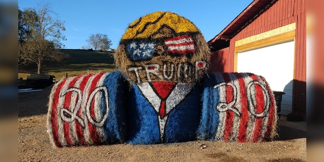 Adrian Powell, of Red Boiling Springs, rolled out a unique show of support on a hay bale over the weekend.